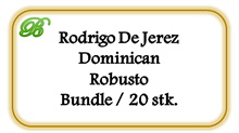 Rodrigo De Jerez Dominican Robusto, Bundle 20 stk. (64,00 DKK pr. stk.)